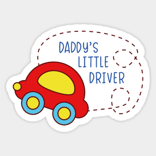 Daddy's little driver print Sticker